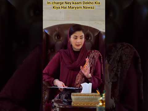 In Charge Ney Kaam Dekho Kia Kiya Hai Maryam Nawaz Cmpunjab Pmln Maryamnawaz Punjab 