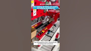 Box opening, lid folding, box sealing and labeling assembly line