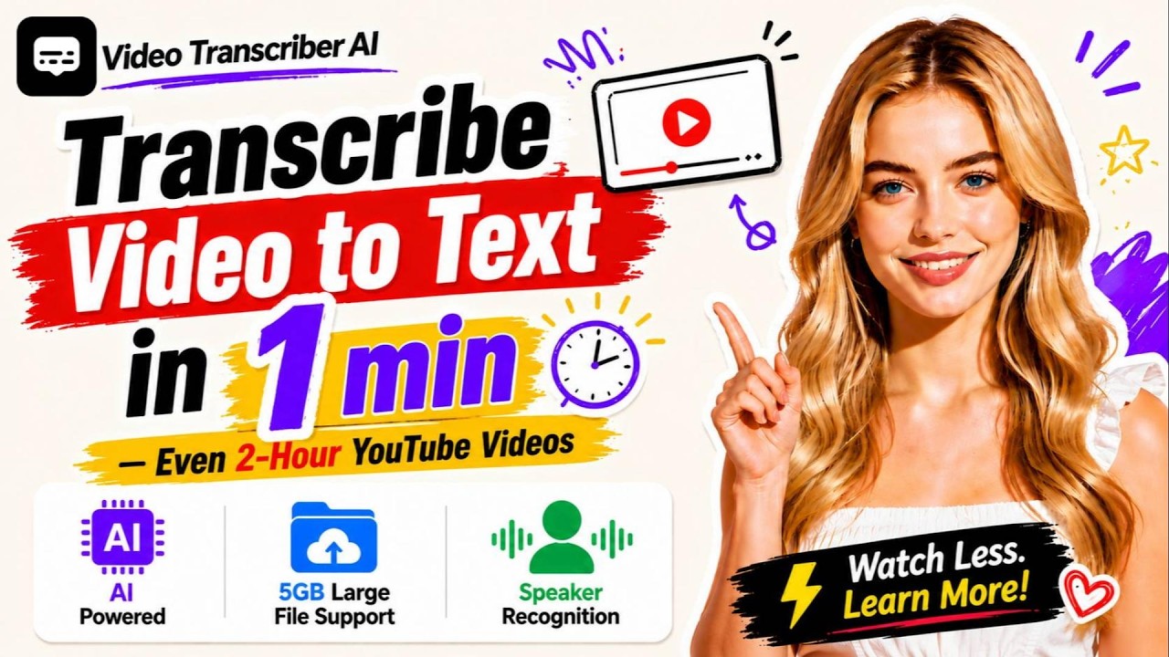 Transcribe Video to Text from 2-Hour YouTube Videos with AI - YouTube
