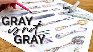 Marker + Pencil: Gray is a Rainbow