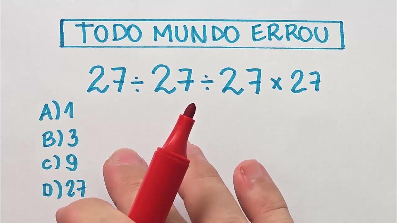 27 ÷ 27 ÷ 27 × 27 = ️ - YouTube