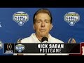 Nick Saban addresses the media following Alabama's 27-6 win over Cincinnati in the Cotton Bowl