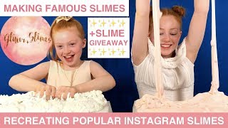 MAKING GLITTER SLIMES FAMOUS SLIMES | RECREATING INSTAGRAM SLIMES | SLIME GIVEAWAY | Ruby and Raylee