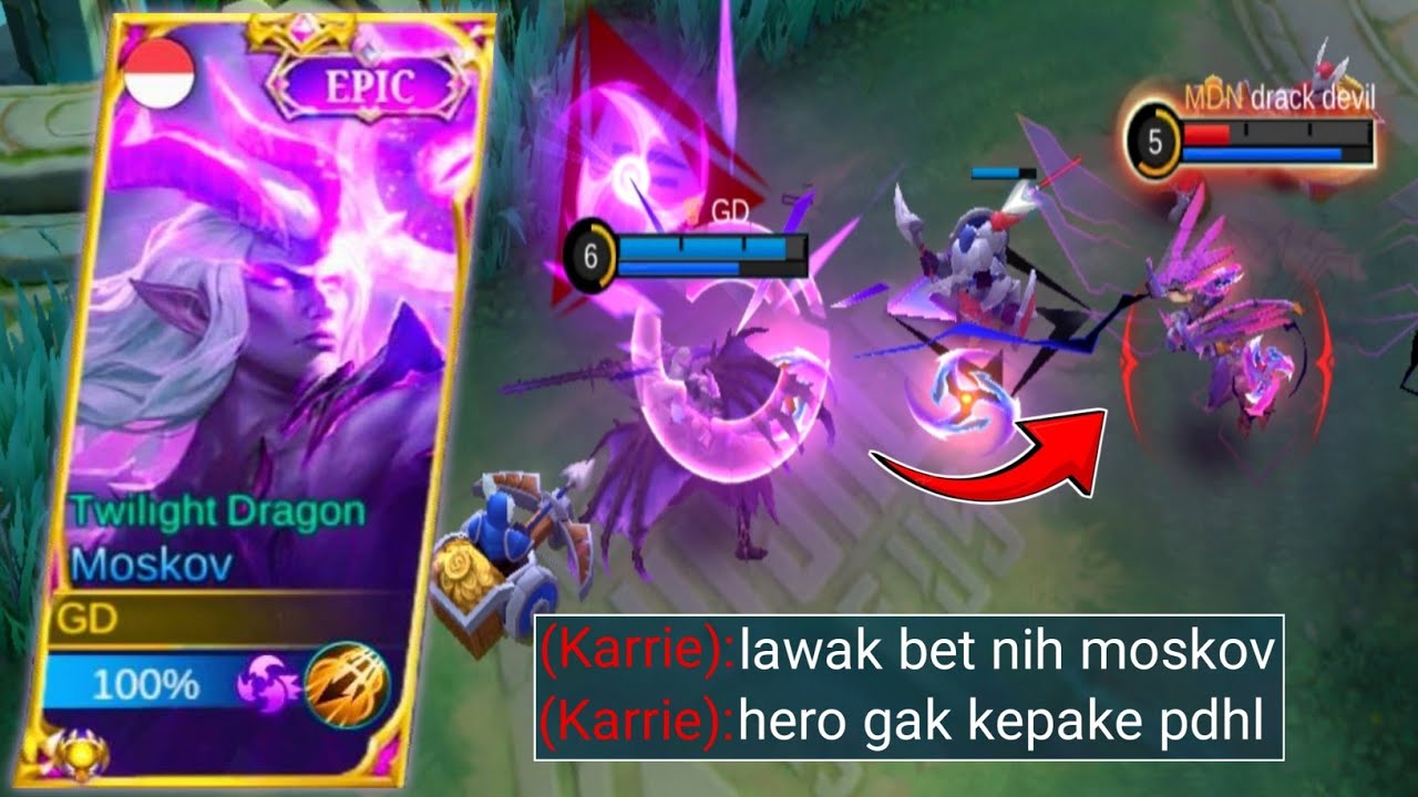 KUNCI PENTING MAIN MOSKOV LANING MELAWAN KARRIE! SPELL BUILD EMBLEM! | TOP GLOBAL MOSKOV - MLBB