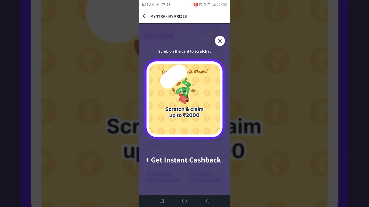 Free Myncash daily scratch card from Myntra 