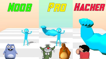 Noob vs Pro vs Hacker in The Big Hit | Shinchan , Jack , Bulbule and Bhalu plays big hit