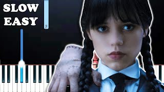 Wednesday Plays The Cello - Wednesday (SLOW EASY PIANO TUTORIAL)