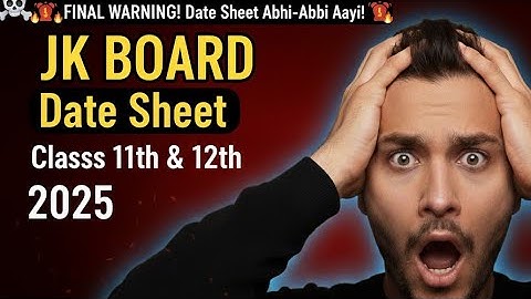 🔴 JKBOSE Class 11th & 12th Date Sheet 2025 | Medical + Arts Full Exam Schedule 📚