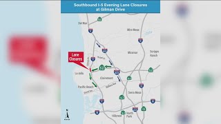 Caltrans to close southbound I-5 lanes near Gilman Drive for bridge work this weekend
