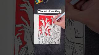 Art is therapy, and it’s free. A red background really makes this pop #art #therapy #drawing