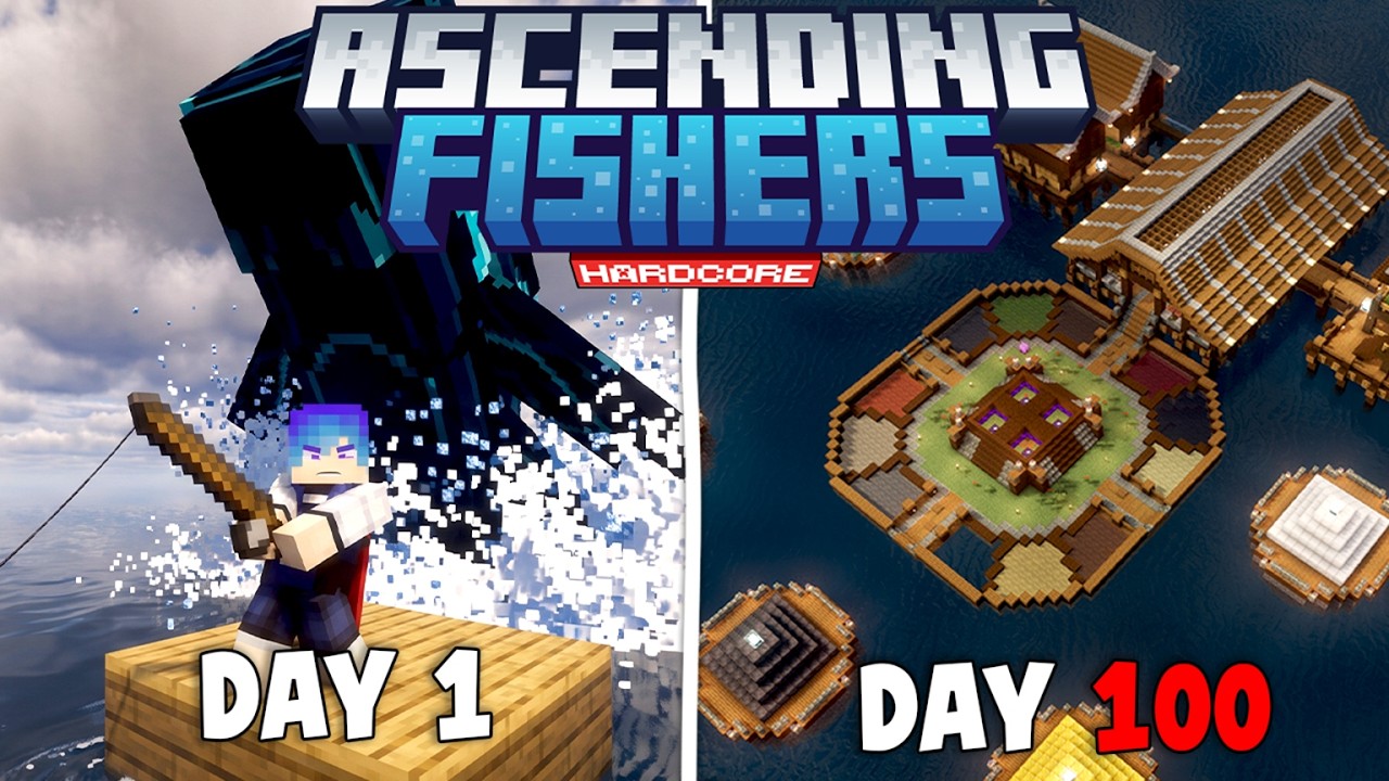 100 Hari Minecraft Hardcore Jadi Pemancing Handal