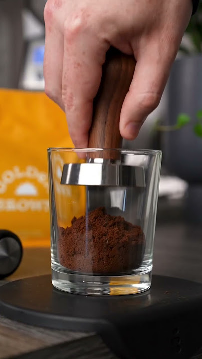 You can’t tamp too hard #goldenbrowncoffee #barista #coffee #espresso #tamping #tamp
