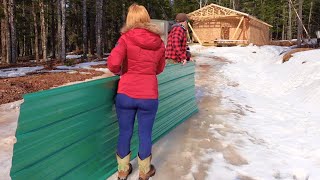 Building An OFF GRID CABIN w/ METAL ROOF