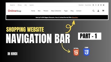 Navigation Bar | How To Make Navbar E-Commerce Website Navbar Using HTML CSS | PART-1@webcoding25