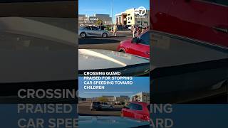 Hero crossing guard stops car speeding toward children