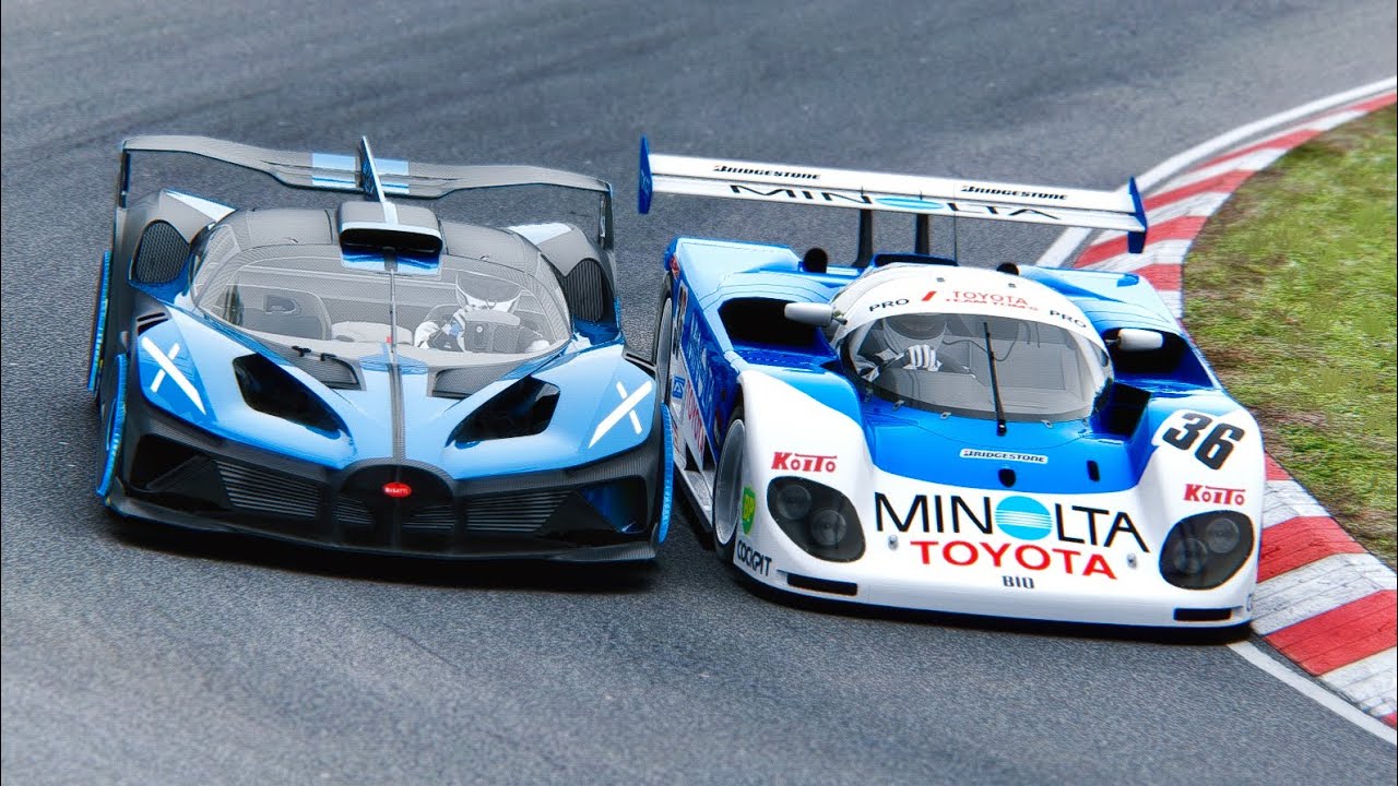 Bugatti Bolide vs Toyota Minolta 88C-V at Nordschleife - YouTube