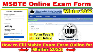 How to fill Msbte Exam Form MSBTE Winter 2022 Exam Form Filling Live Demo