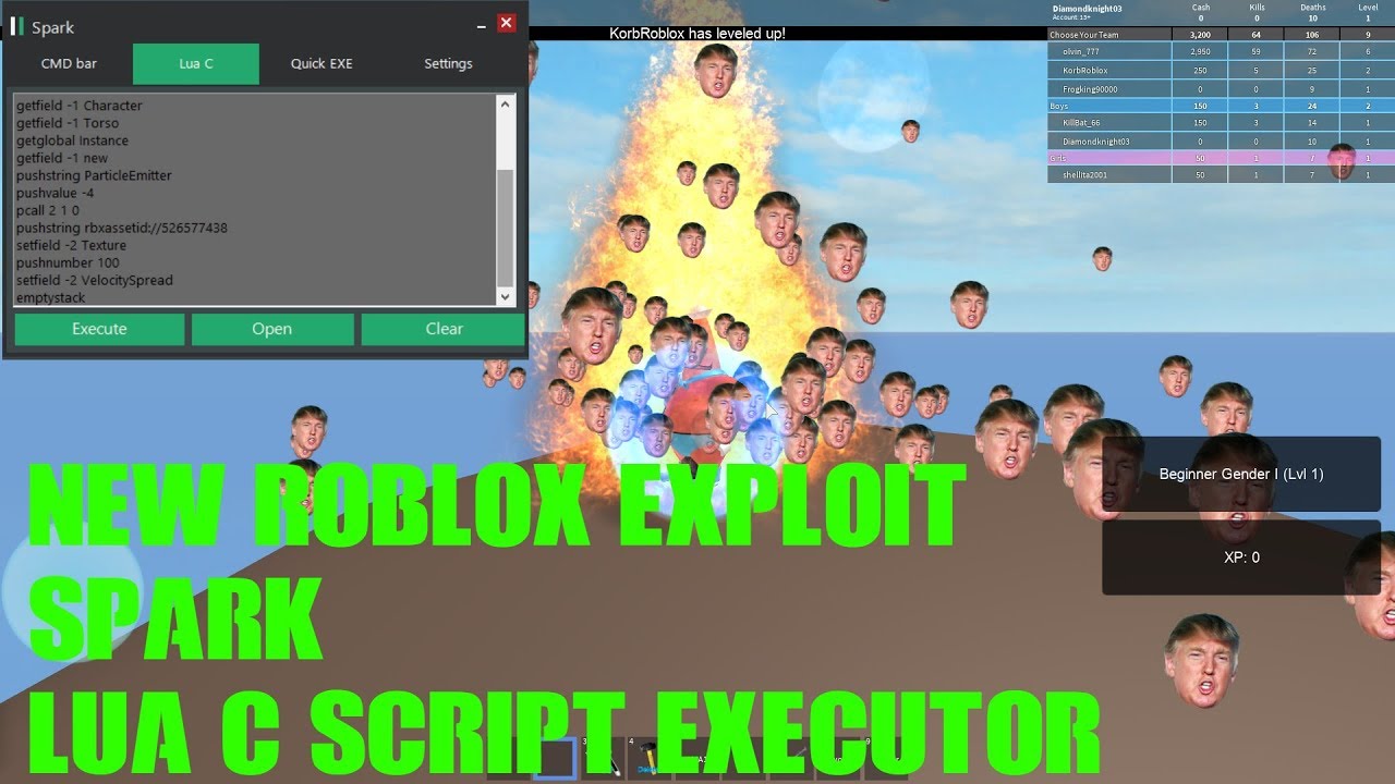 New Roblox Hack Exploit Spark Patched Lua C Script Executor And More Youtube - new roblox exploit spark working lvl 7 lua c executor