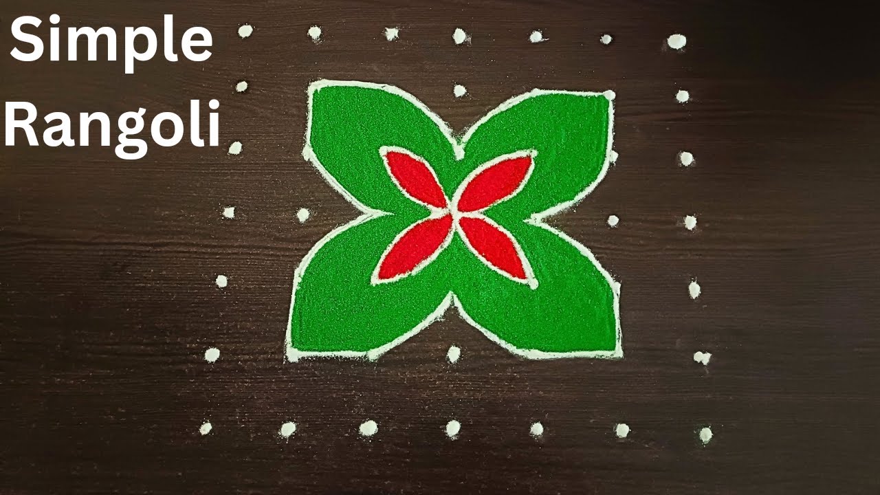 Cute Simple Rangoli Design with 7X7 Dots Easy Kolam Muggulu Easy ...