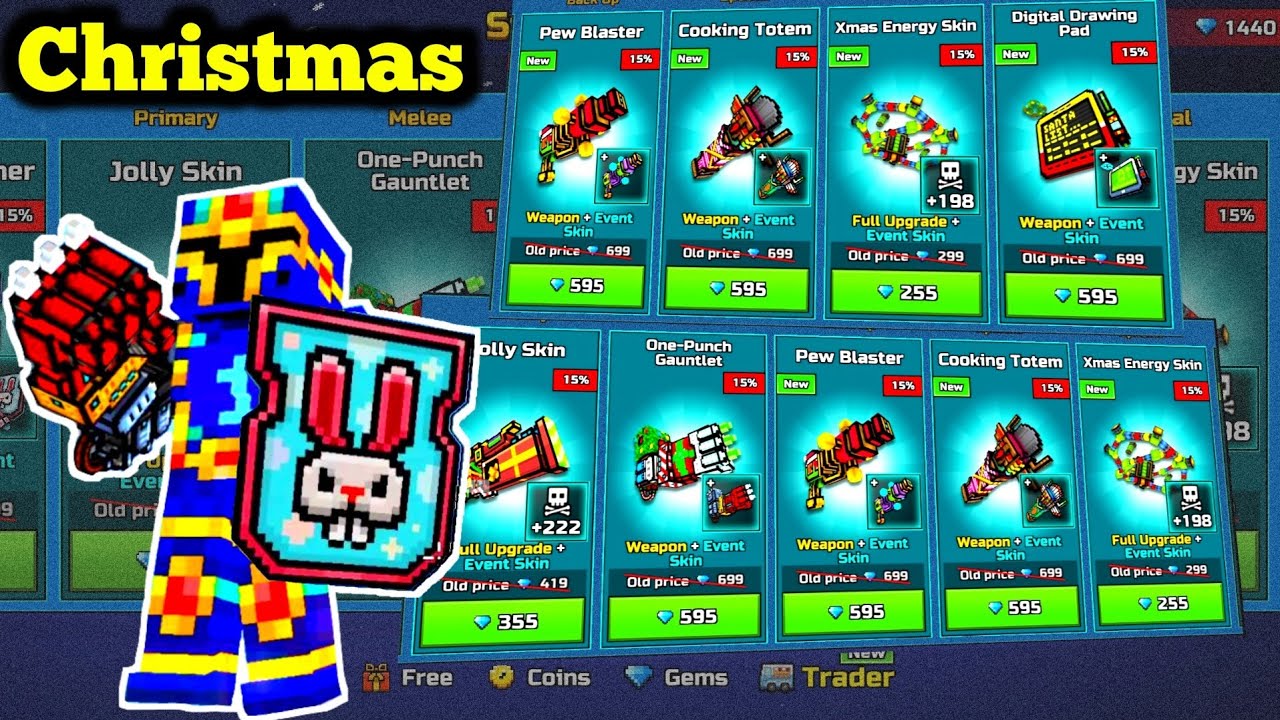 Christmas Traders Van Damage & Stats | OP Weapons? - Pixel Gun 3D