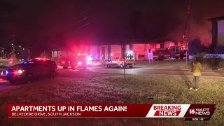 Fire breaks out at apartment complex in Jackson