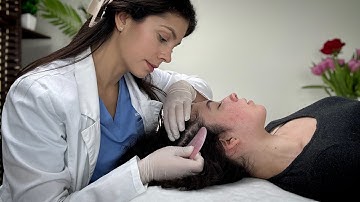 ASMR Real Person Scalp Check and Face Mapping (Sensitivity Scalp Tests, Sharp or Dull, Gua Sha)