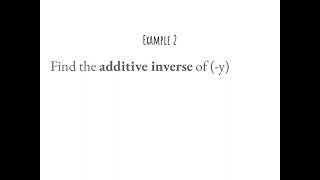 Understanding Additive Inverse