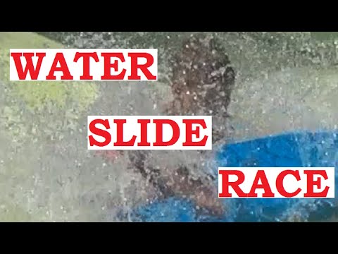 Water slide race. #Shorts