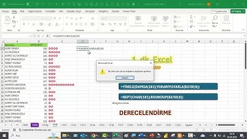 Excel 1 Dakika - Seçilen bir karakterle derecelendirme