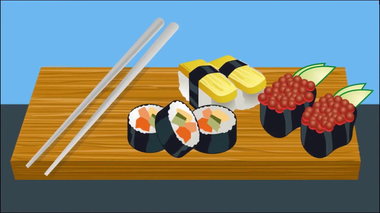 Как рисовать суши и роллы