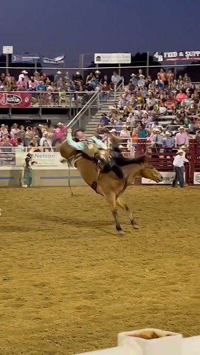 Bareback bronc rider gets it done in Gladewater! #shorts #rodeoshorts #broncriding #broncs #cowboy