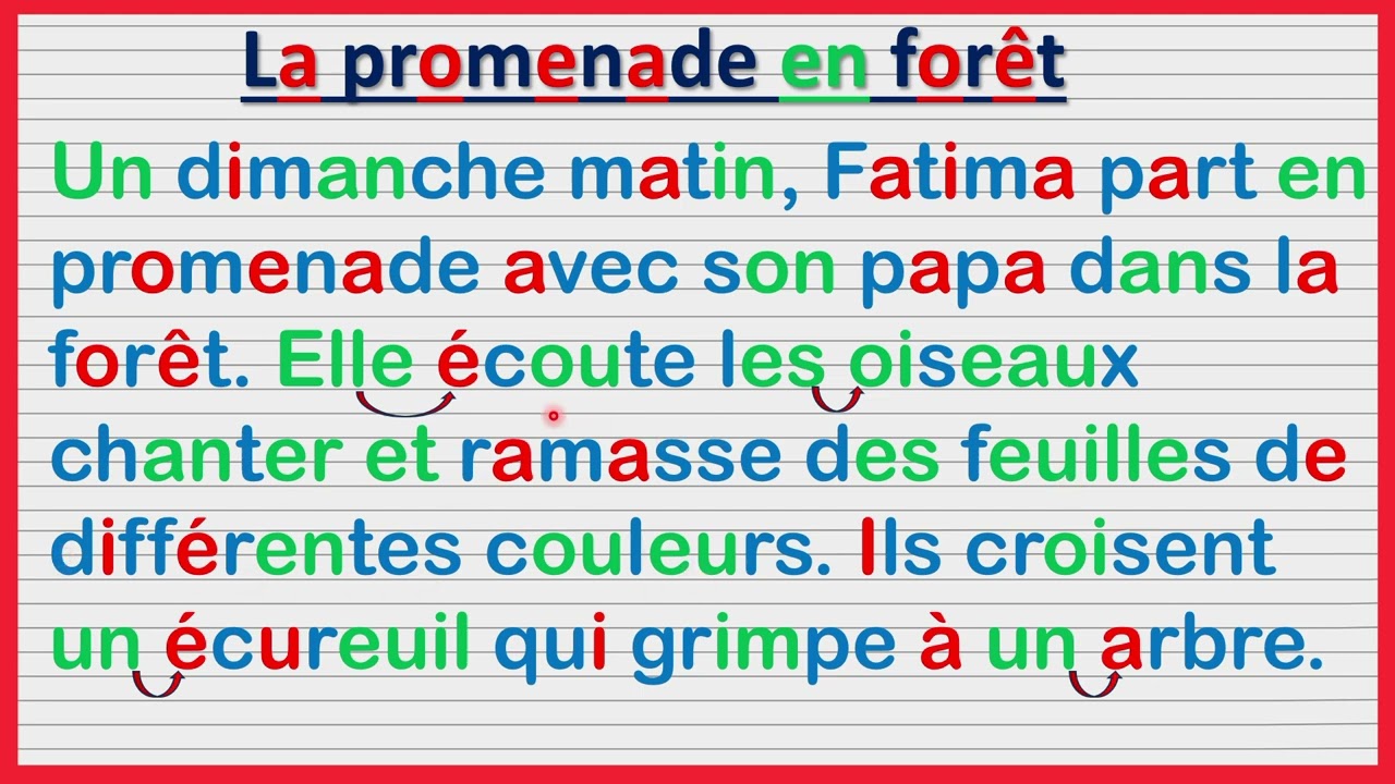 تعلم  اللغة الفرنسية 🇫🇷  من خلال النصوص البسيطة و الميسرة (جولة في الحديقة)
