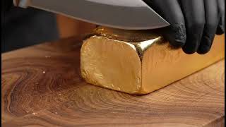 Cutting a Soft Gold Bar | Gold Cutting | Cutting ASMR screenshot 4