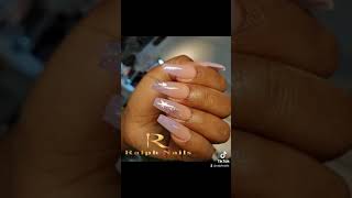 purple Ombre Nails, Acrylic tips stars and glitters..