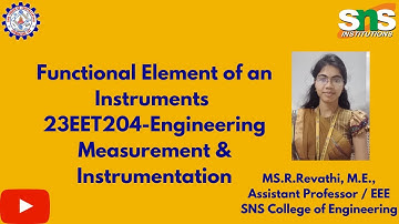 Functional elements of an instrument | Revathi R | SNS institutions