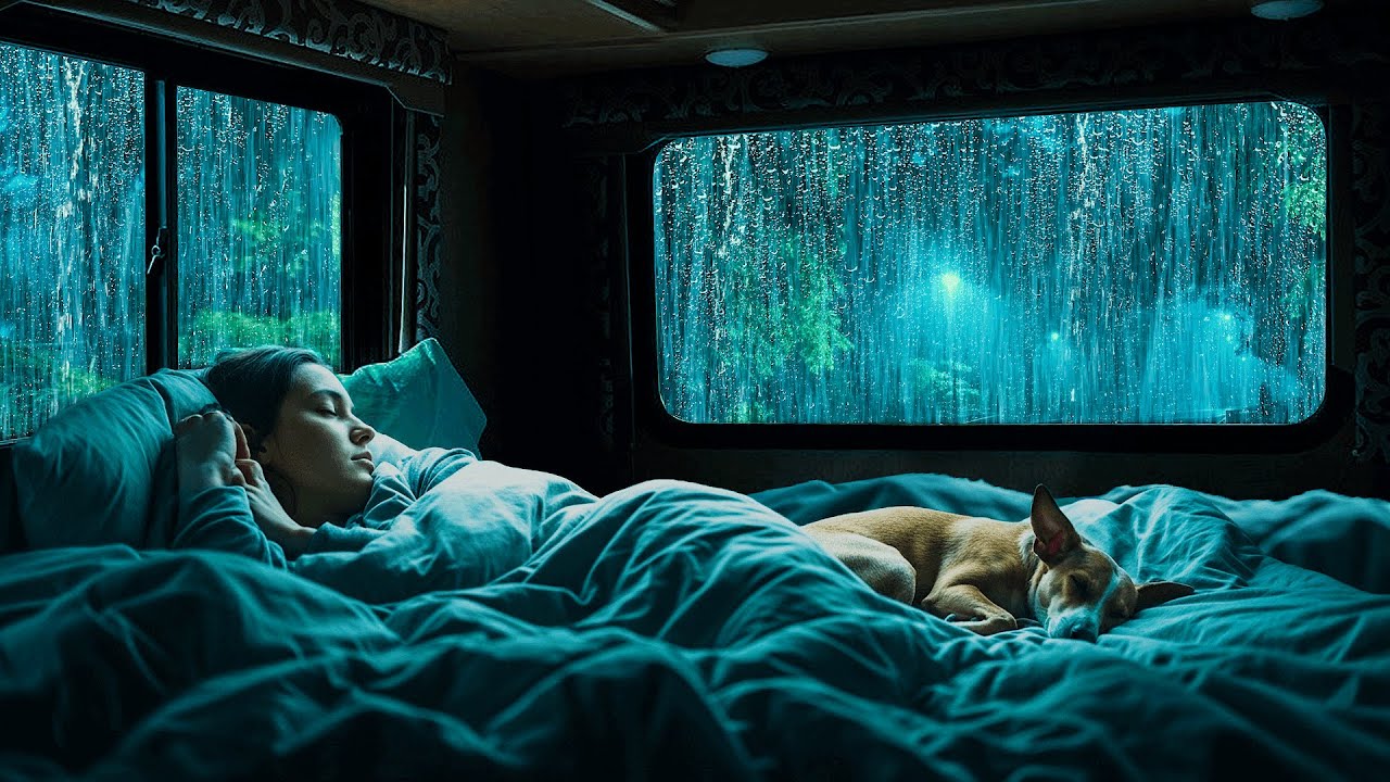 Deep Sleep Tonight 🌧️ Soft Thunder & Cozy Car Rain | Calming Healing Ambience