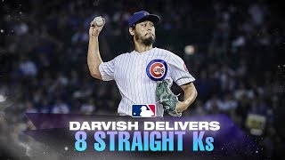 Darvish fans eight straight