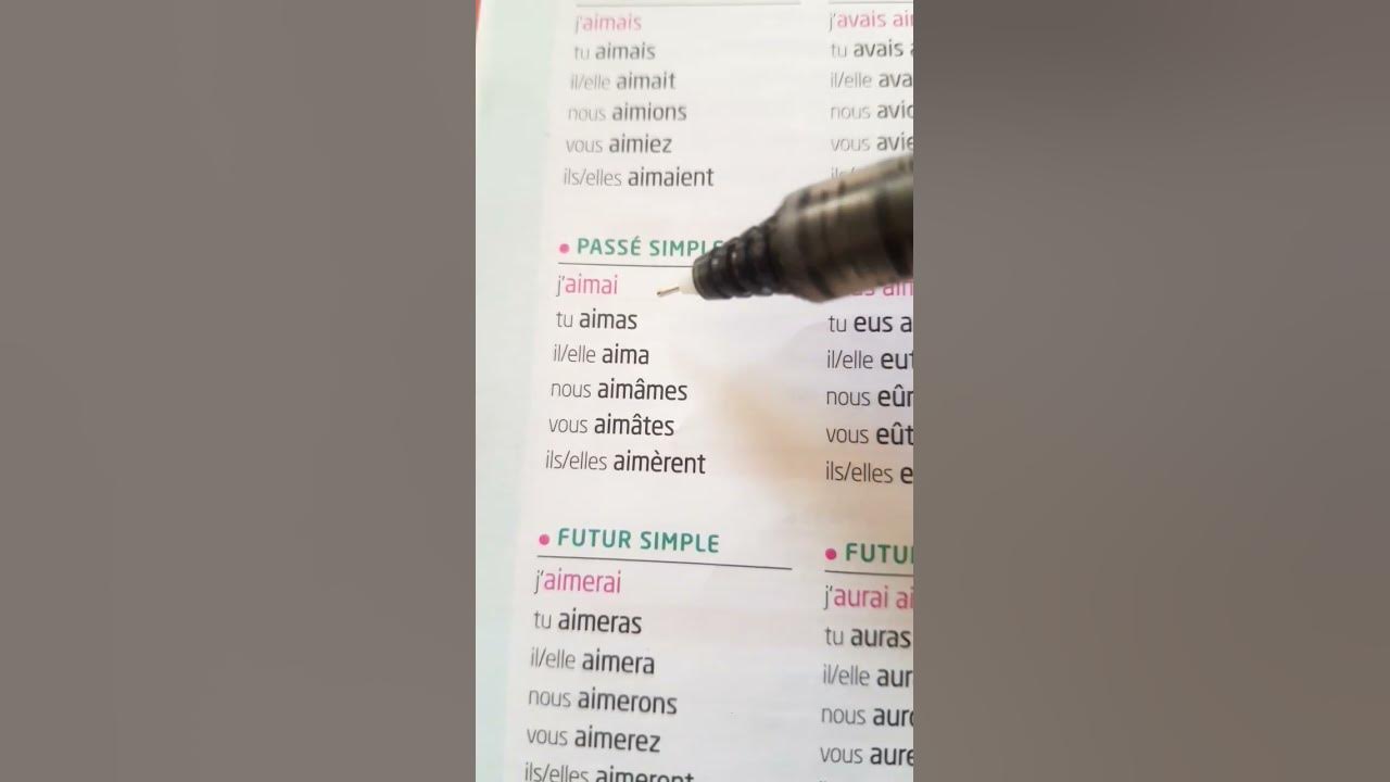 Aimer au pass simple french languefrancaise education fran ais 