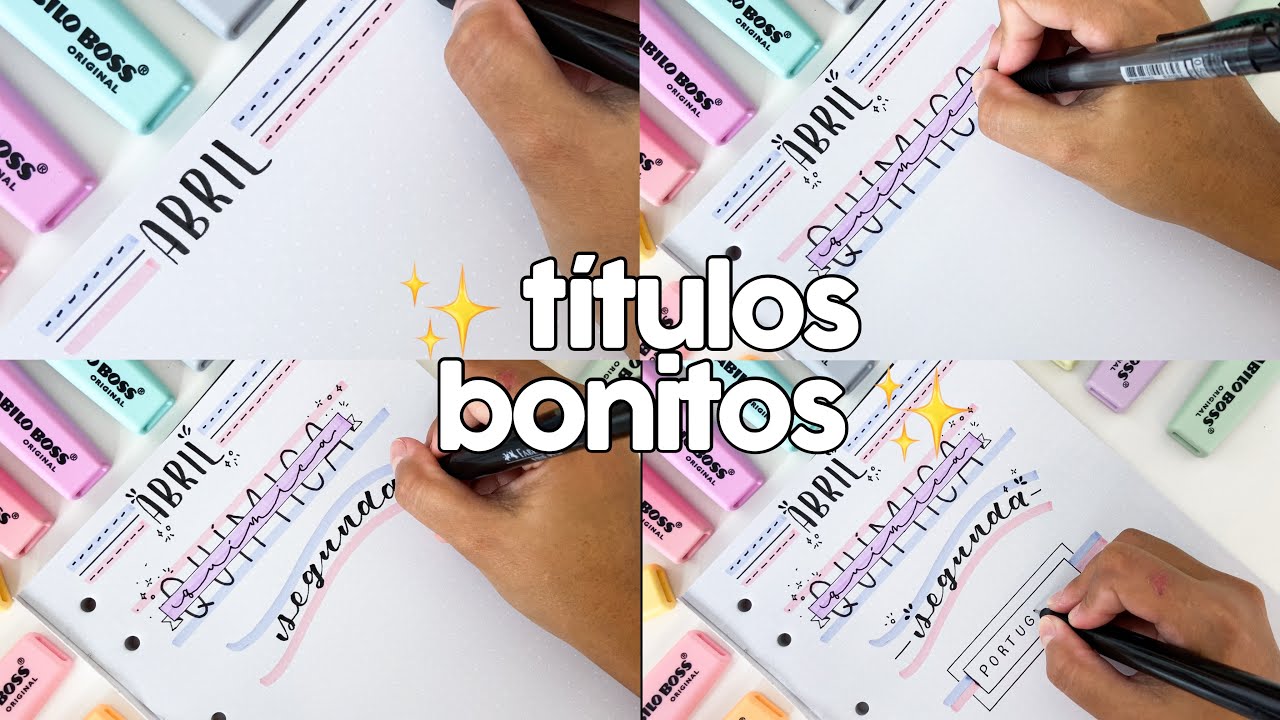 IDEIAS DE TÍTULOS PARA DECORAR O SEU CADERNO 💖✨ títulos fácil e rápido