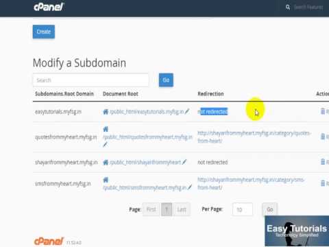 How to create subdomain in Cpanel and apply redirections