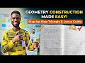 GEOMETRY CONSTRUCTION OF PARALLELOGRAM OF 2 ANGLES (75° &amp; 105°) WITH A LENGTH 8.5CM &amp; DIAGONAL 11CM