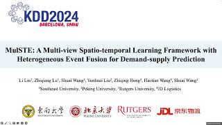 KDD 2024 - MulSTE A Multi view Spatio temporal Learning