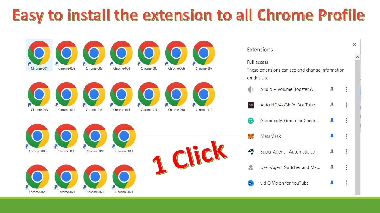 How to install extensions in all Chrome profile with one click