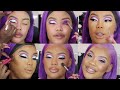I DID A BEAUTY INFLUENCERS MAKEUP! | Purple & Silver Cut crease | Prom Series
