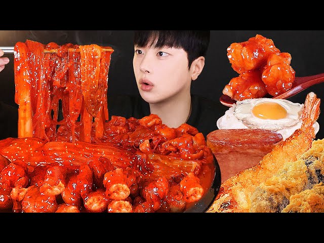 통글한 대창 듬뿍! 실비한우곱찜닭 먹방🔥 오랜만에 집밥 한상🍚 통스팸 새우튀김 김말이 Mukbang asmr Spicy Braised Chicken 두찜 신메뉴 리뷰 내돈내산