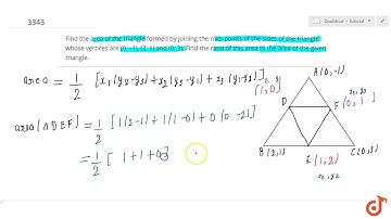 Find the area of the triangle formed by joining the midpoints of the sides of the triangle whose...