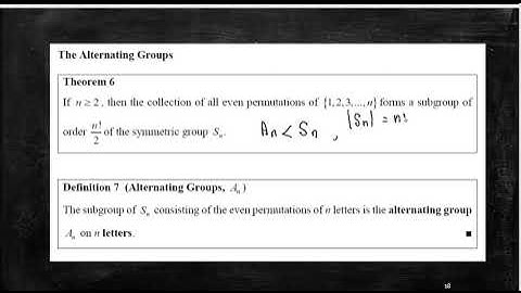4  ORBITS, CYCLES AND THE ALTERNATING GROUPS