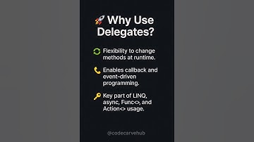 🤔 What is a Delegate in C#? Learn with Example💡 #dotnetcore #dotnet #csharp #delegates #codecarvehub