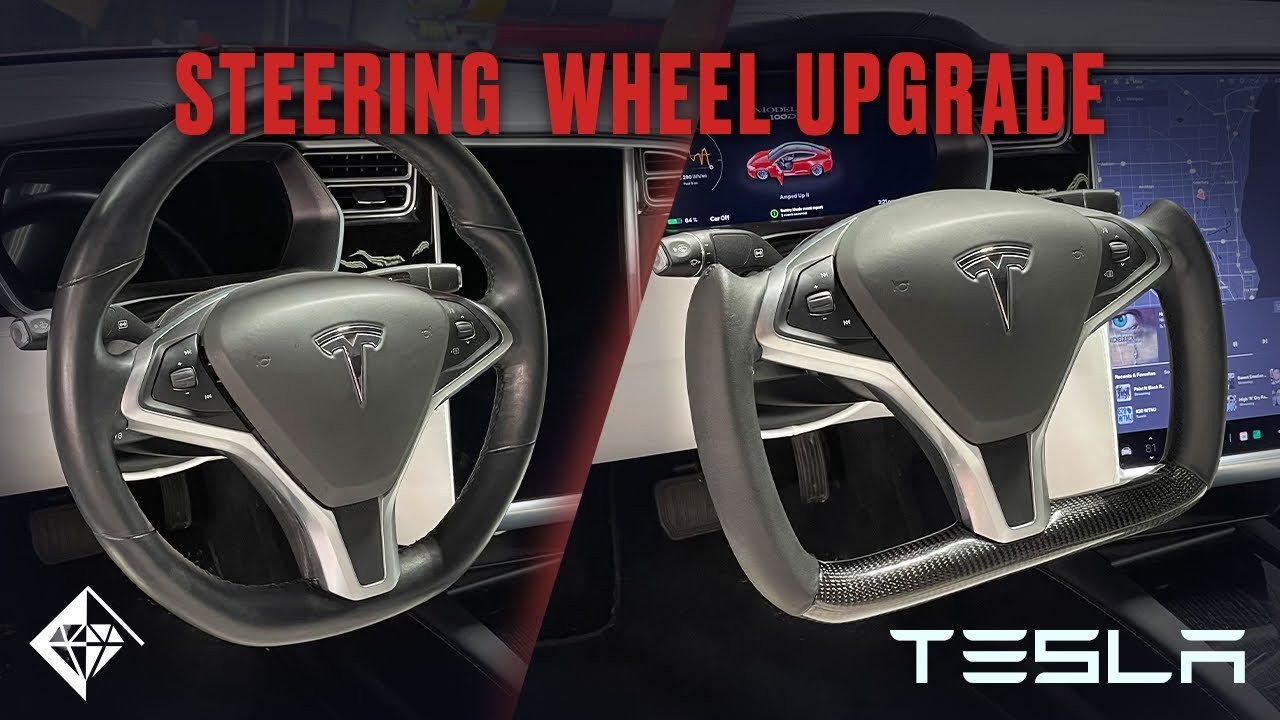 DIY - Tesla Upgrade Carbon Fiber Yoke Steering Wheel how to - Model S ...