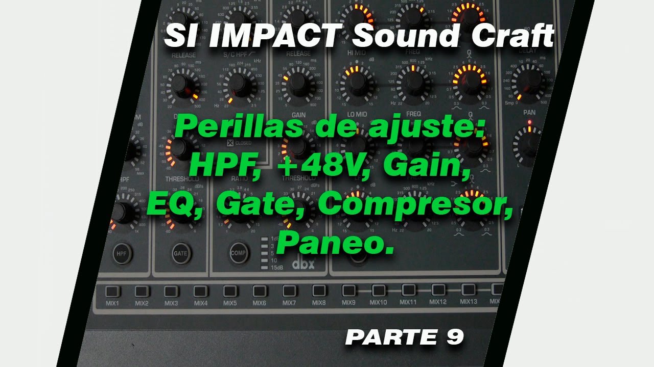 Panel de controles de ajuste individual de cada canal. SI IMPACT